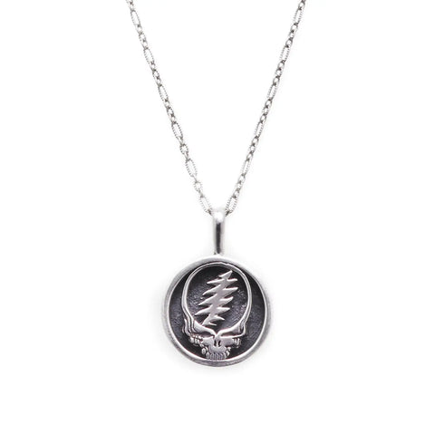 Grateful Dead - Steal Your Face Sterling Silver Charm Necklace - StealieShop