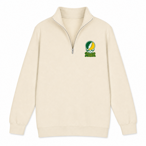 George Mason Stealie Premium Unisex Quarter-Zip — Design: George Mason University — Sand