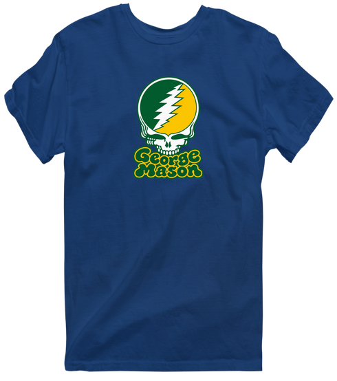 George Mason Stealie Premium Unisex T-Shirt — Design: George Mason University — Navy