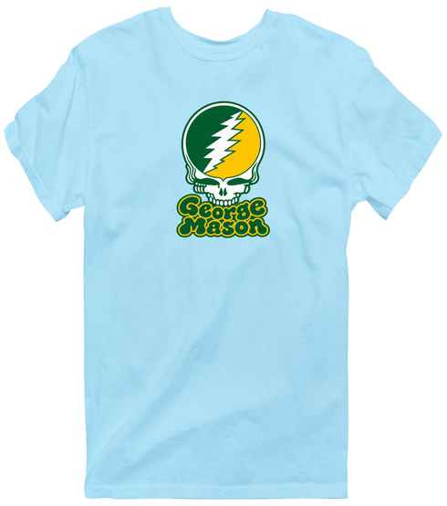 George Mason Stealie Premium Unisex T-Shirt — Design: George Mason University — Light Blue