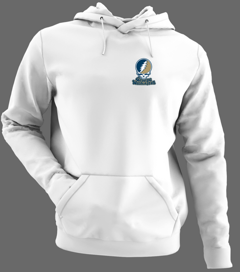 George Washington Stealie Premium Unisex Hoodie — Design: George Washington University — White/Grey
