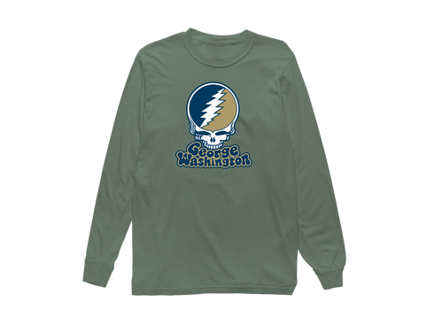 George Washington Stealie Premium Unisex Long-Sleeve — Design: George Washington University — Light Green