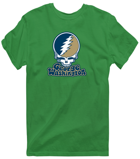 George Washington Stealie Premium Unisex T-Shirt — Design: George Washington University — Irish Green