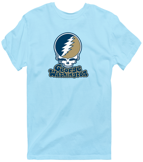 George Washington Stealie Premium Unisex T-Shirt — Design: George Washington University — Light Blue