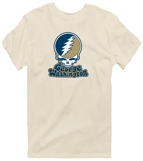George Washington Stealie Premium Unisex T-Shirt — Design: George Washington University — Sand