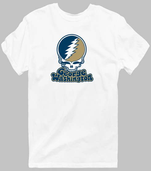 George Washington Stealie Premium Unisex T-Shirt — Design: George Washington University — White