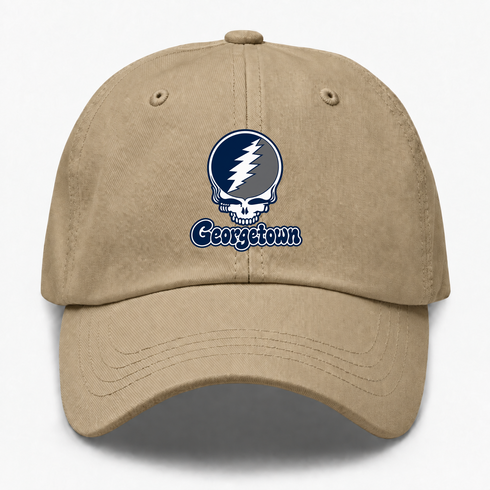 Georgetown Stealie Premium Unisex Dad Hat — Design: Georgetown University — Khaki