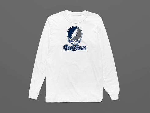 Georgetown Stealie Premium Unisex Long-Sleeve — Design: Georgetown University — White