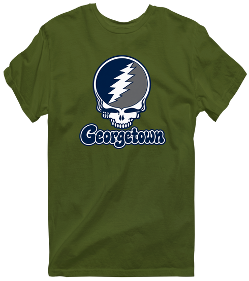 Georgetown Stealie Premium Unisex T-Shirt — Design: Georgetown University — Military Green