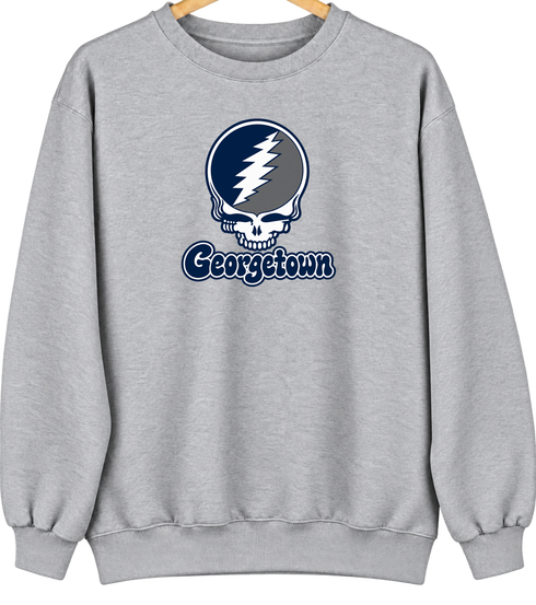 Georgetown Stealie Premium Unisex Crewneck — Design: Georgetown University — Sport Grey