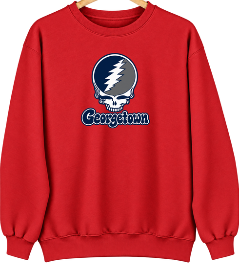 Georgetown Stealie Premium Unisex Crewneck — Design: Georgetown University — Red