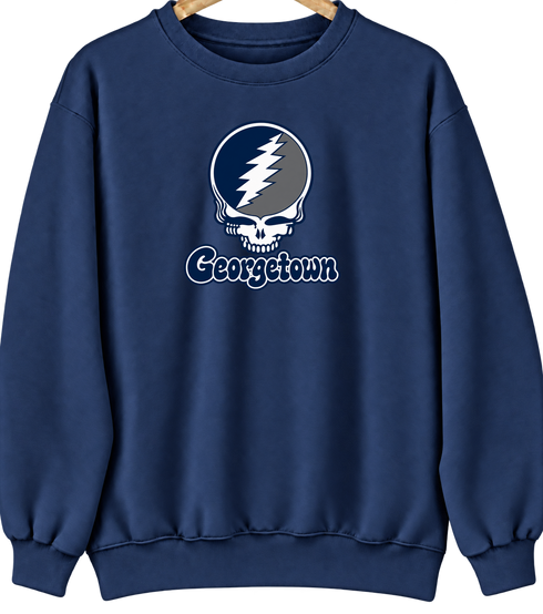 Georgetown Stealie Premium Unisex Crewneck — Design: Georgetown University — Navy