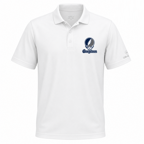 Georgetown Stealie Premium Unisex Polo — Design: Georgetown University — White