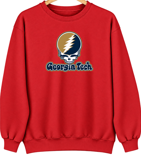 Georgia Tech Stealie Premium Unisex Crewneck — Design: Georgia Institute of Technology — Red