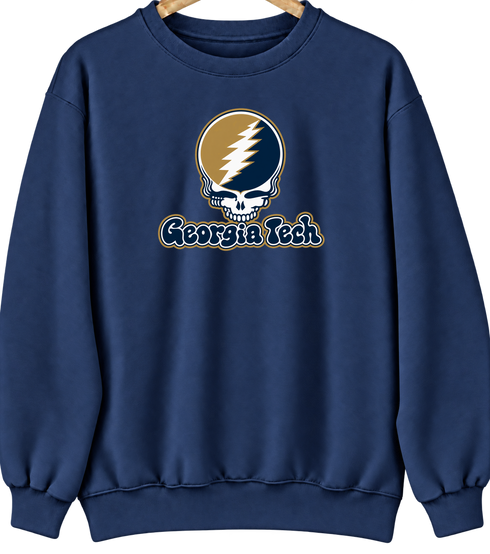Georgia Tech Stealie Premium Unisex Crewneck — Design: Georgia Institute of Technology — Navy