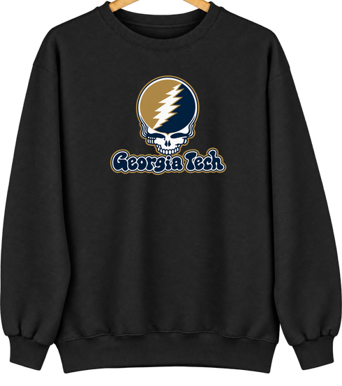 Georgia Tech Stealie Premium Unisex Crewneck — Design: Georgia Institute of Technology — Black