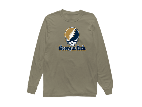 Georgia Tech Stealie Premium Unisex Long-Sleeve — Design: Georgia Institute of Technology — Sandstone
