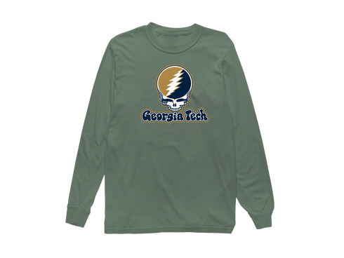 Georgia Tech Stealie Premium Unisex Long-Sleeve — Design: Georgia Institute of Technology — Light Green