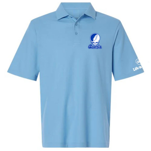 Georgia State Stealie Premium Unisex Polo — Design: Georgia State University — Blue