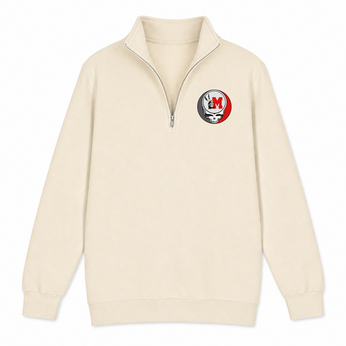 Miami Ohio Redskins - Premium Grateful Dead Quarter-Zip Pullover - Sand - 2