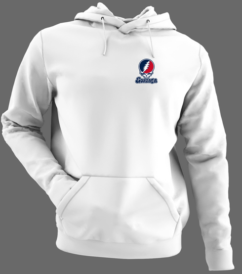 Gonzaga Stealie Premium Unisex Hoodie — Design: Gonzaga University — White/Grey