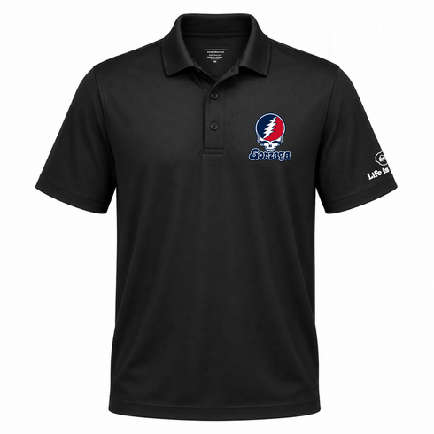 Gonzaga Stealie Premium Unisex Polo — Design: Gonzaga University — Black