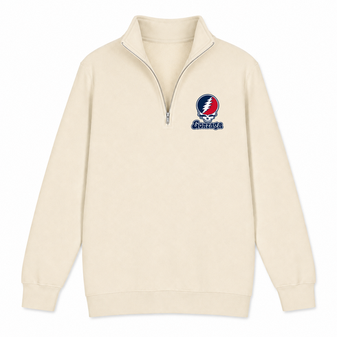 Gonzaga Stealie Premium Unisex Quarter-Zip — Design: Gonzaga University — Sand