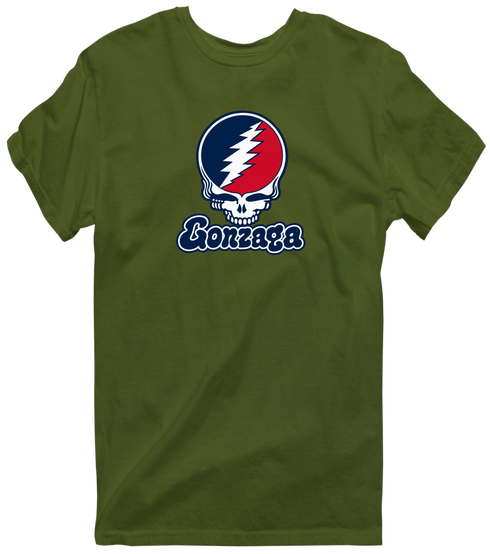 Gonzaga Stealie Premium Unisex T-Shirt — Design: Gonzaga University — Military Green