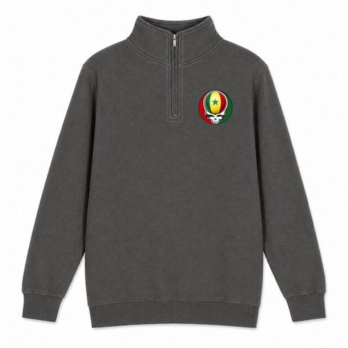 Senegal FIFA World Cup - Premium Grateful Dead Quarter-Zip Pullover - Charcoal - 5