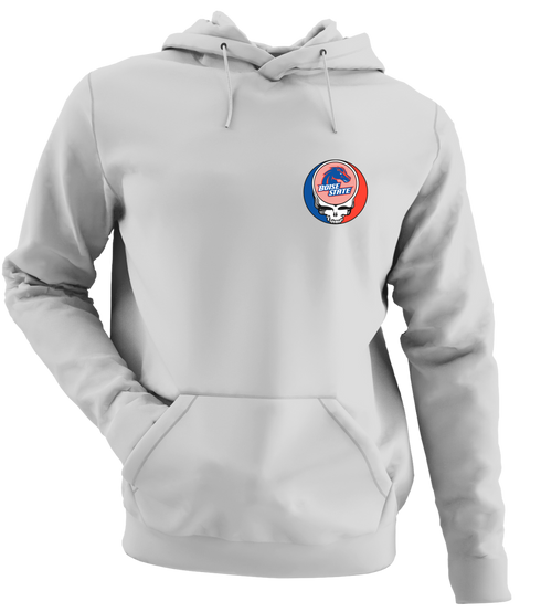 Boise State University - Premium Grateful Dead Left Chest Hoodie - Sport Grey