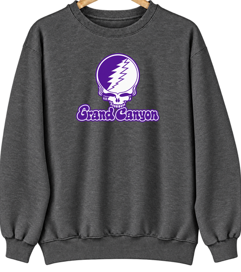 Grand Canyon Stealie Premium Unisex Crewneck — Design: Grand Canyon University — Dark Heather