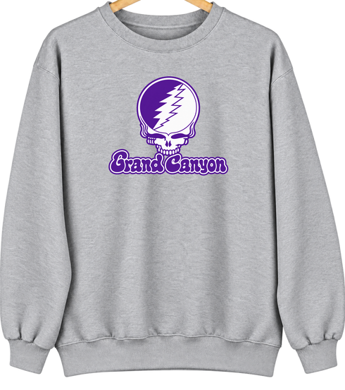 Grand Canyon Stealie Premium Unisex Crewneck — Design: Grand Canyon University — Sport Grey