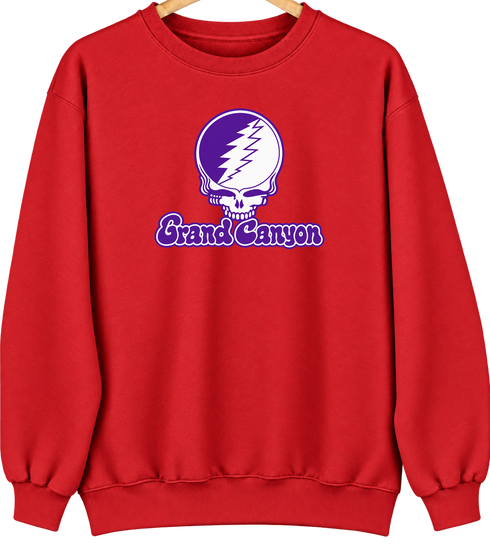 Grand Canyon Stealie Premium Unisex Crewneck — Design: Grand Canyon University — Red