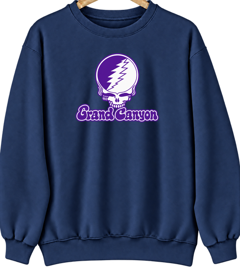 Grand Canyon Stealie Premium Unisex Crewneck — Design: Grand Canyon University — Navy