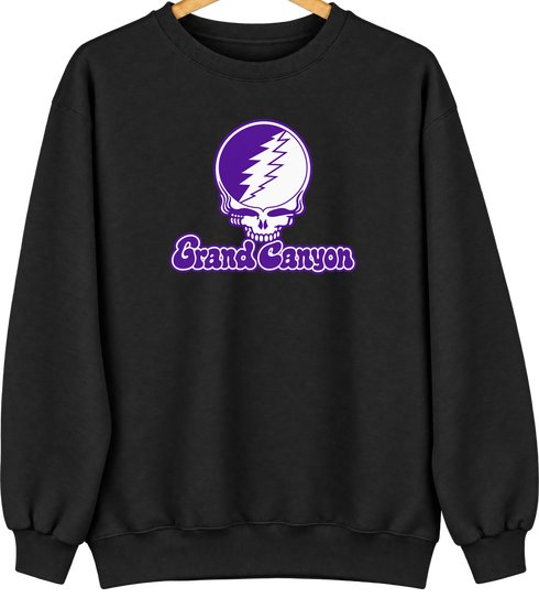 Grand Canyon Stealie Premium Unisex Crewneck — Design: Grand Canyon University — Black