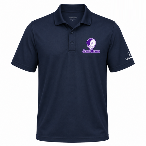 Grand Canyon Stealie Premium Unisex Polo — Design: Grand Canyon University — Navy