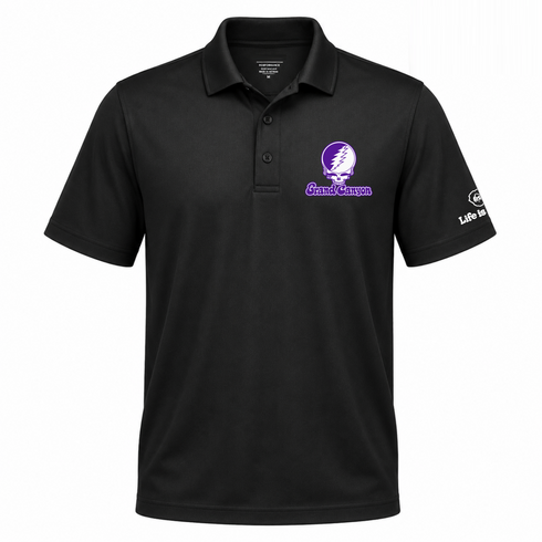 Grand Canyon Stealie Premium Unisex Polo — Design: Grand Canyon University — Black