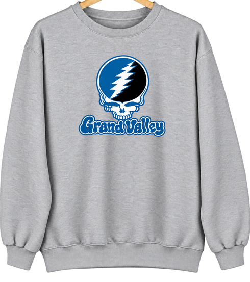 Grand Valley State Stealie Premium Unisex Crewneck — Design: Grand Valley State University — Sport Grey
