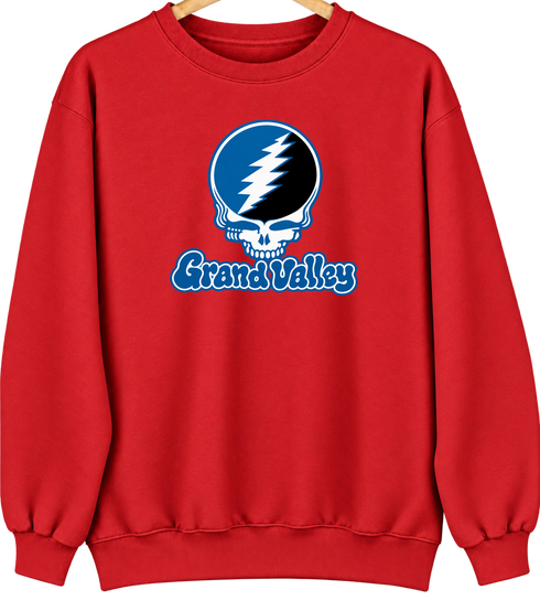Grand Valley State Stealie Premium Unisex Crewneck — Design: Grand Valley State University — Red