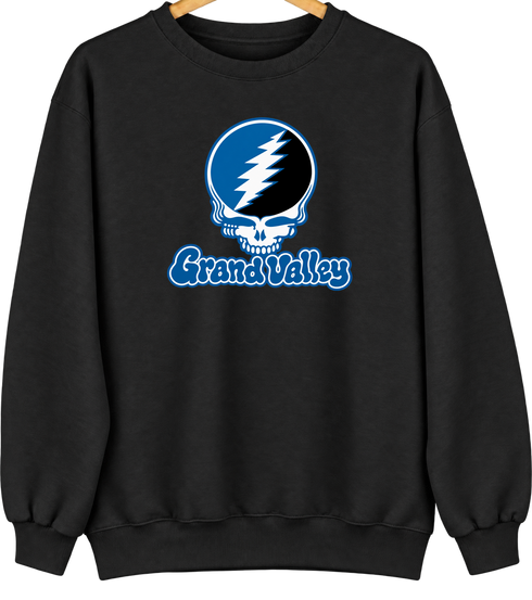 Grand Valley State Stealie Premium Unisex Crewneck — Design: Grand Valley State University — Black