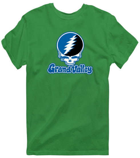 Grand Valley State Stealie Premium Unisex T-Shirt — Design: Grand Valley State University — Irish Green