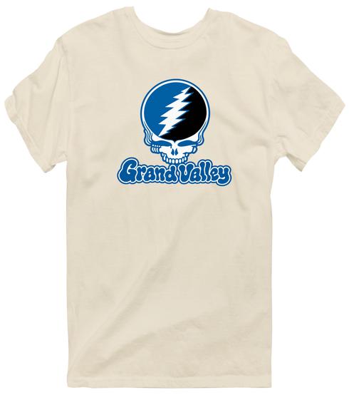Grand Valley State Stealie Premium Unisex T-Shirt — Design: Grand Valley State University — Sand