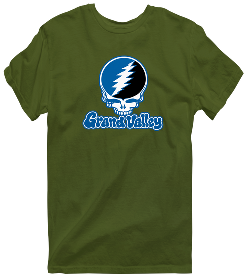 Grand Valley State Stealie Premium Unisex T-Shirt — Design: Grand Valley State University — Military Green