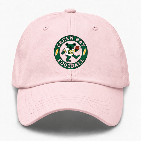 Green Bay Football Dancing Bear Premium Dad Hat — Green Bay Packers — Pink