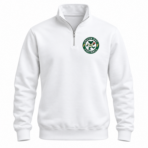 Green Bay Football Dancing Bear Premium Quarter-Zip — Green Bay Packers — White