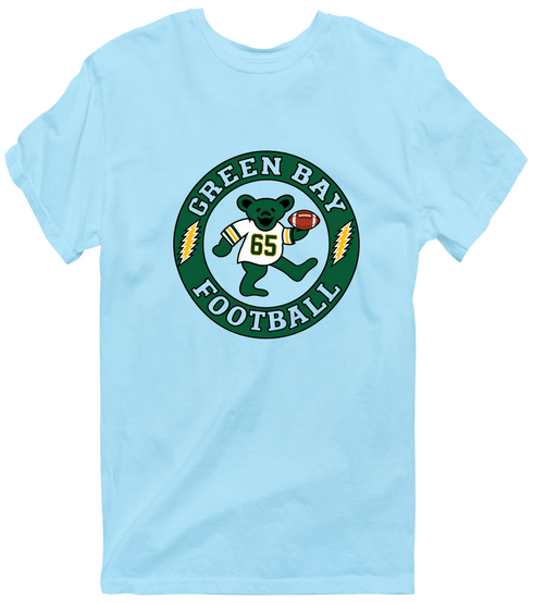 Green Bay Football Dancing Bear Premium T-Shirt — Green Bay Packers — Light Blue