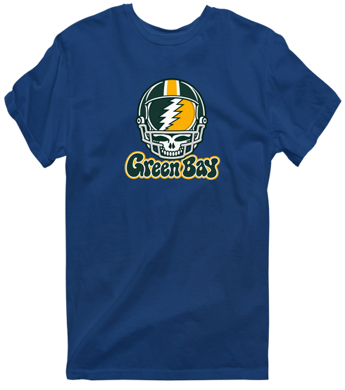 Green Bay Helmet Stealie Premium Unisex T-Shirt — Green Bay Packers — Navy