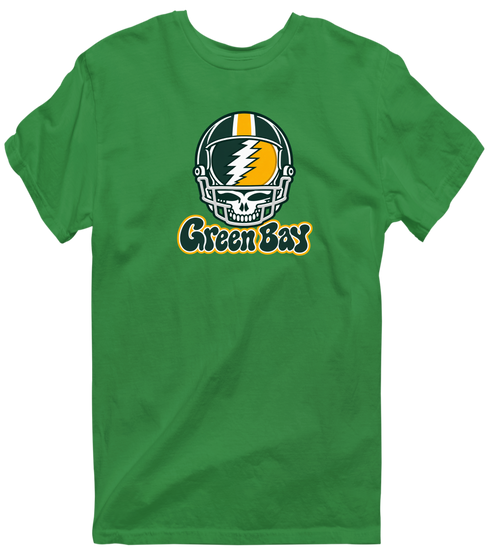 Green Bay Helmet Stealie Premium Unisex T-Shirt — Green Bay Packers — Irish Green