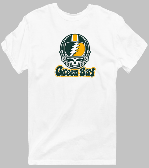 Green Bay Helmet Stealie Premium Unisex T-Shirt — Green Bay Packers — White