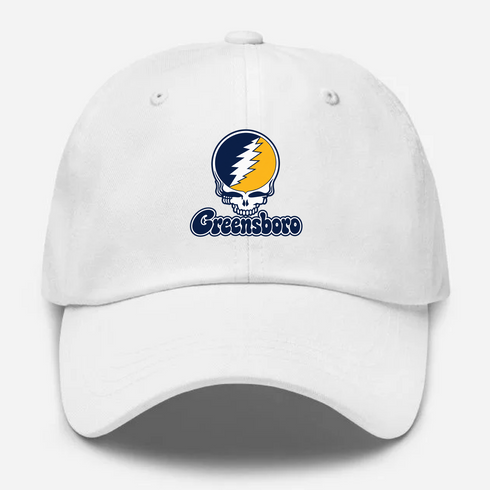 Greensboro Stealie Premium Unisex Dad Hat — Design: North Carolina University of Greensboro — White